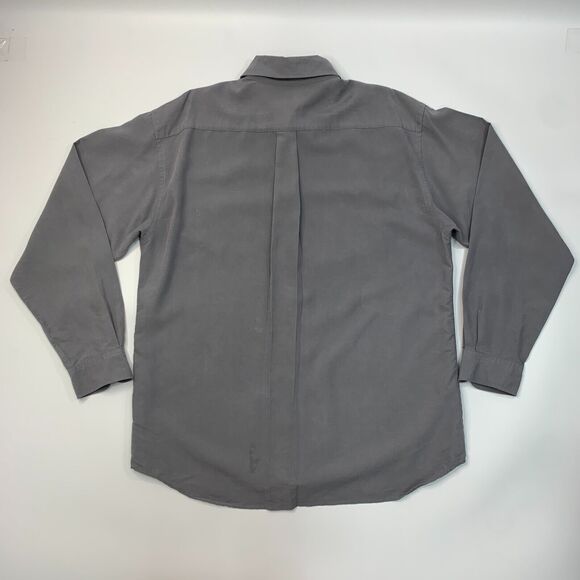 Ted Baker London Dress Shirt Mens 4 Gray Hidden Button Down Collared Long Sleeve - Picture 7 of 13